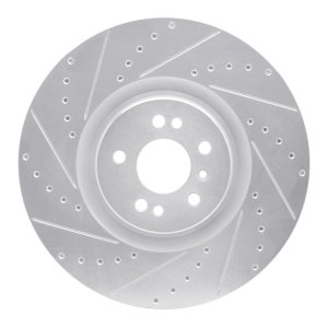 Mercedes-Benz GL320 Brake Rotor (1) - Front Left - R1 Concepts - Drilled & Slotted - Silver - `07-`09